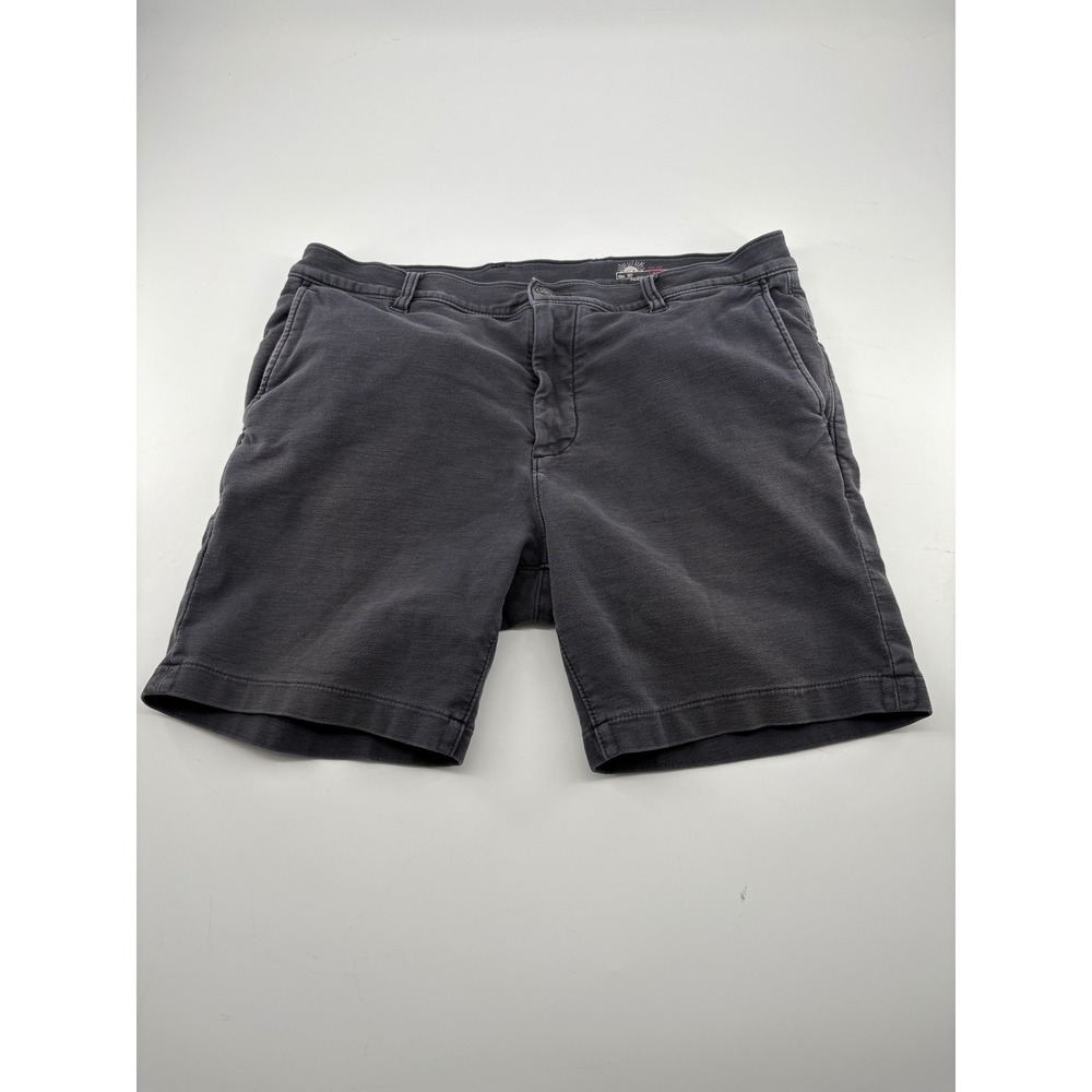 Faherty Brand Stretch Terry Shorts Mens 35 Slate Blue 4-Pocket Cotton Chino 7"